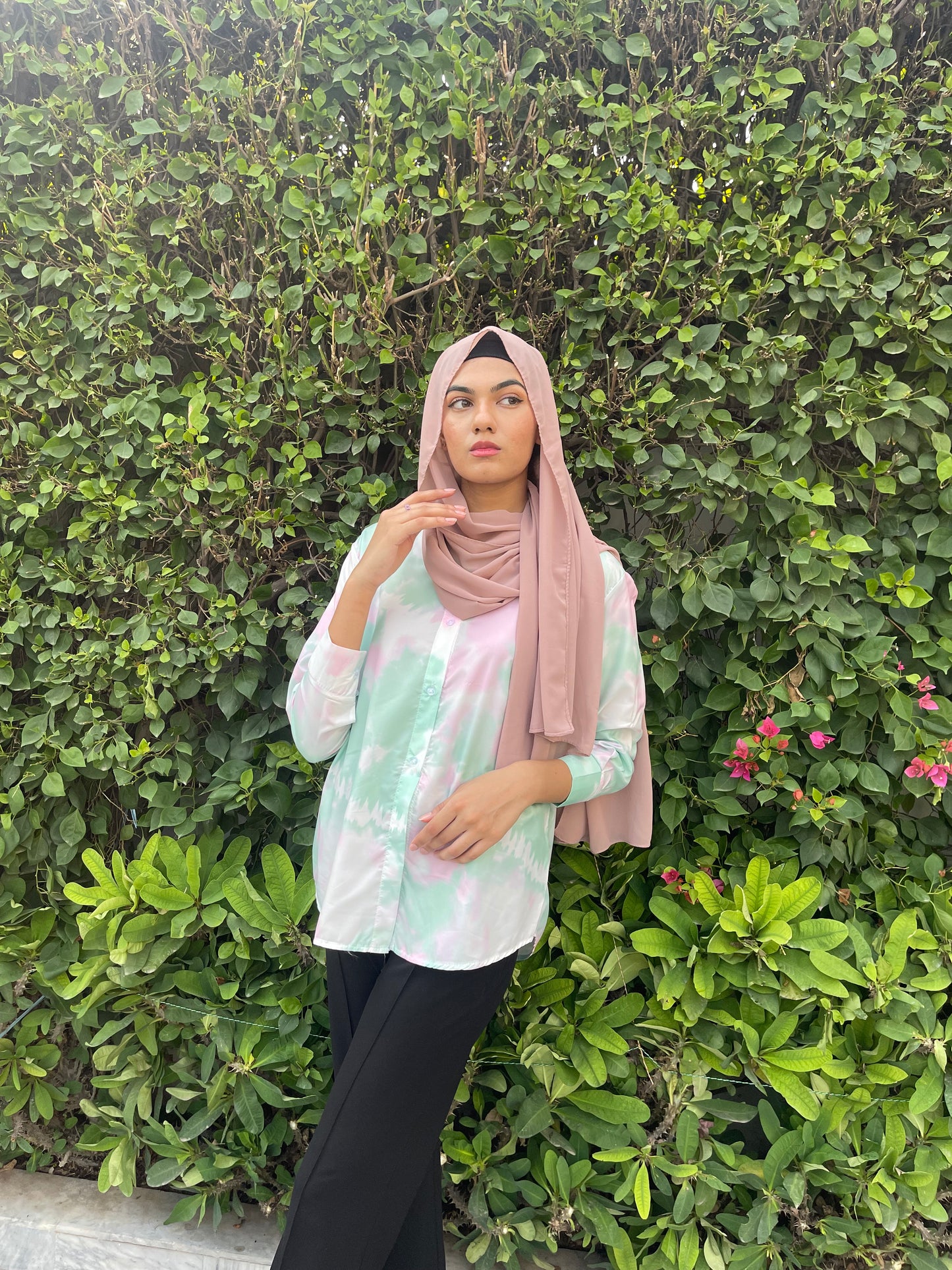 Silk button down