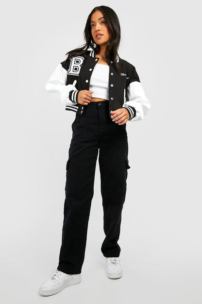 Crop varsity jacket