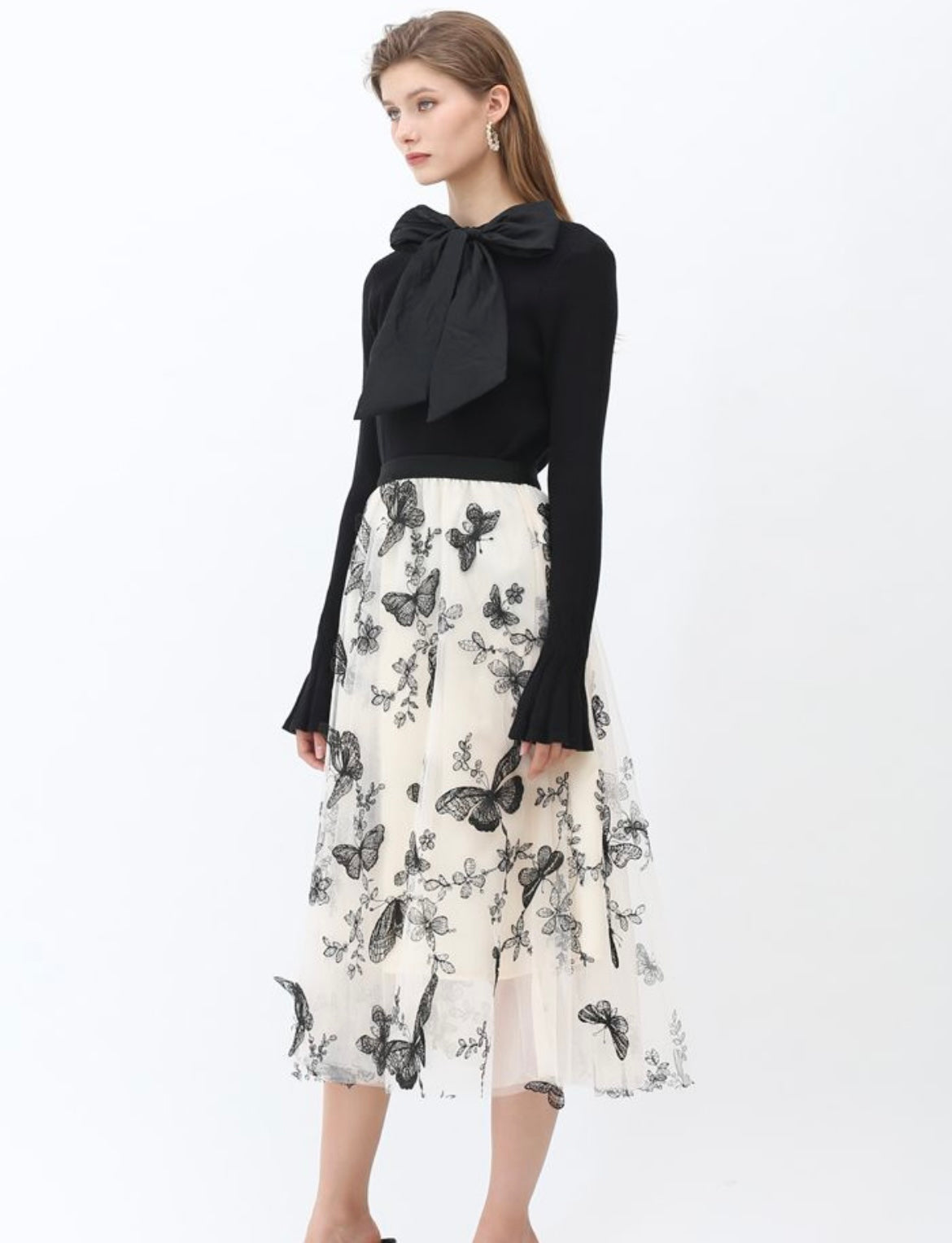 Butterfly printed skirt