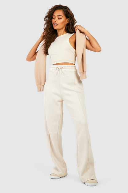 Split hem wide leg joggers