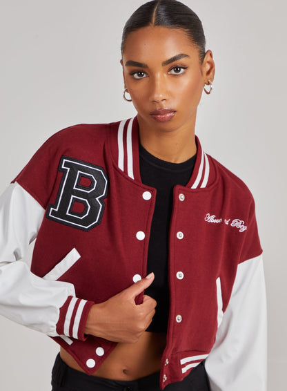 Crop varsity jacket