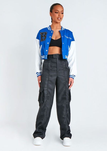 Crop varsity jacket