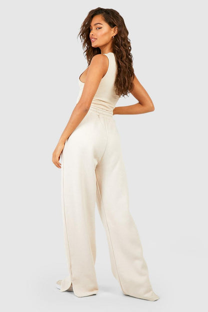 Split hem wide leg joggers