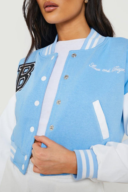 Crop varsity jacket