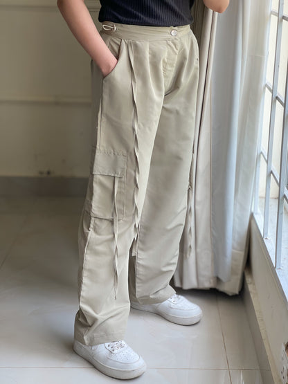 Beige Lightweight Shell Cargo'S | PrettyLittle Thing