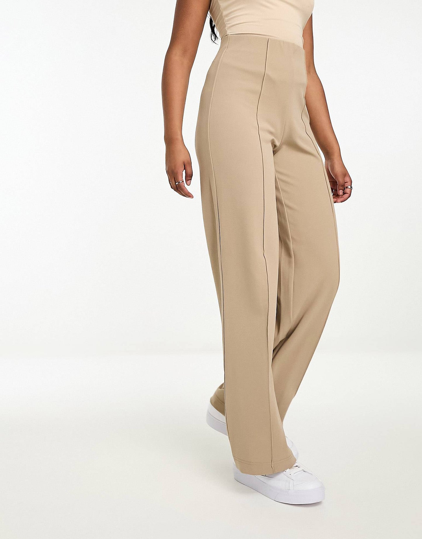 Front pleated plus size trousers