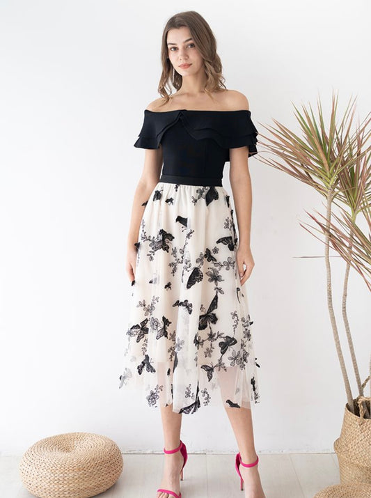 Butterfly printed skirt