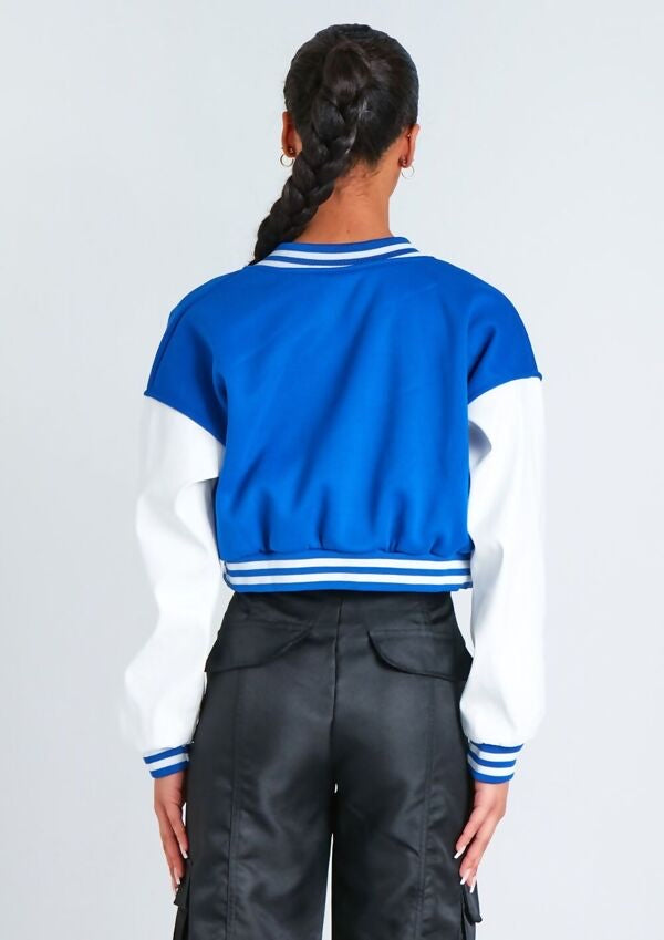 Crop varsity jacket