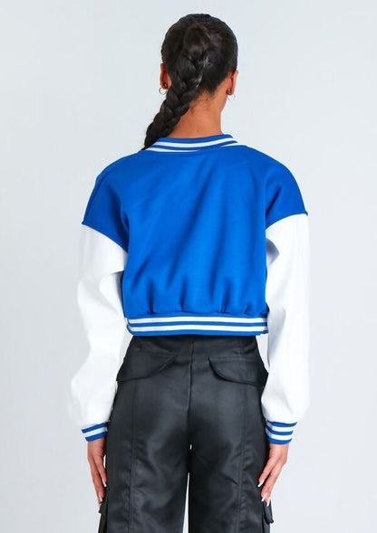 Crop varsity jacket