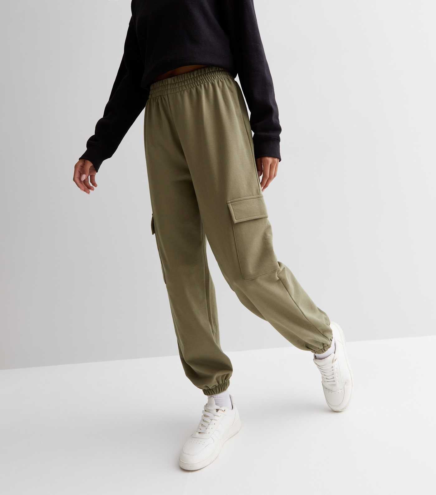 Khaki cuffed jogger