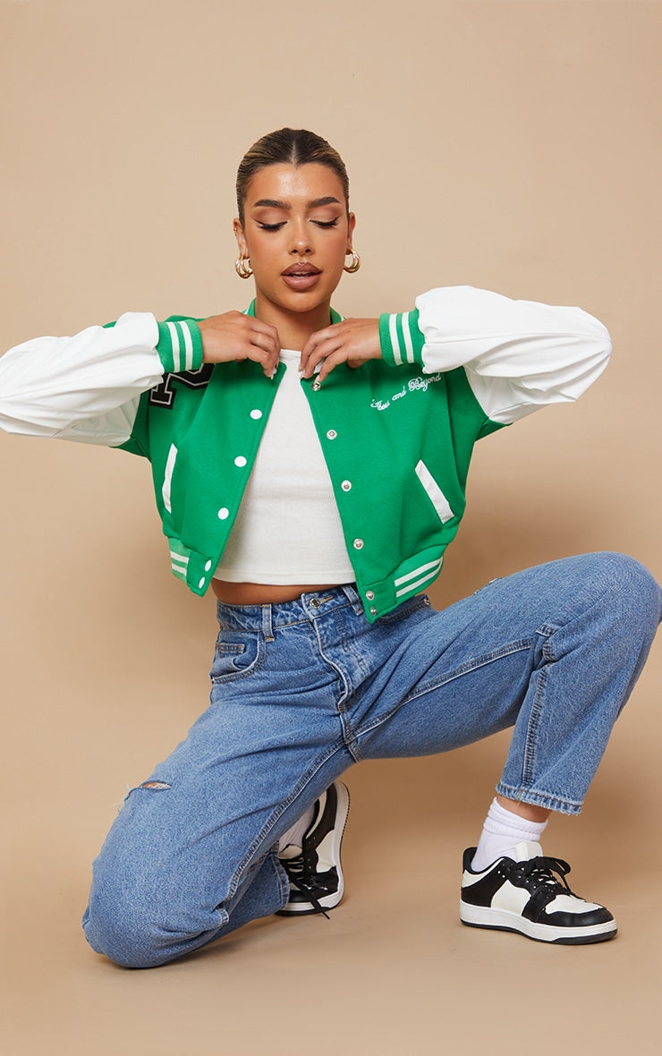 Crop varsity jacket