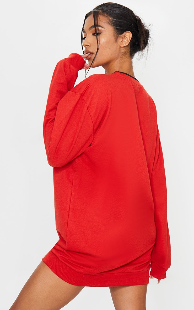 Oversized crew neck sweat dress