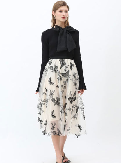 Butterfly printed skirt