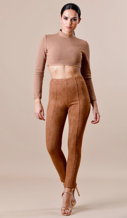 Brown rising leggings