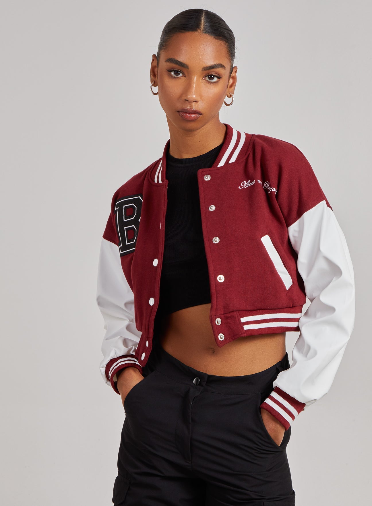 Crop varsity jacket