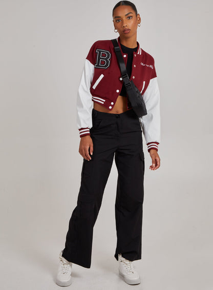 Crop varsity jacket