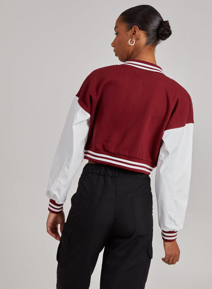 Crop varsity jacket