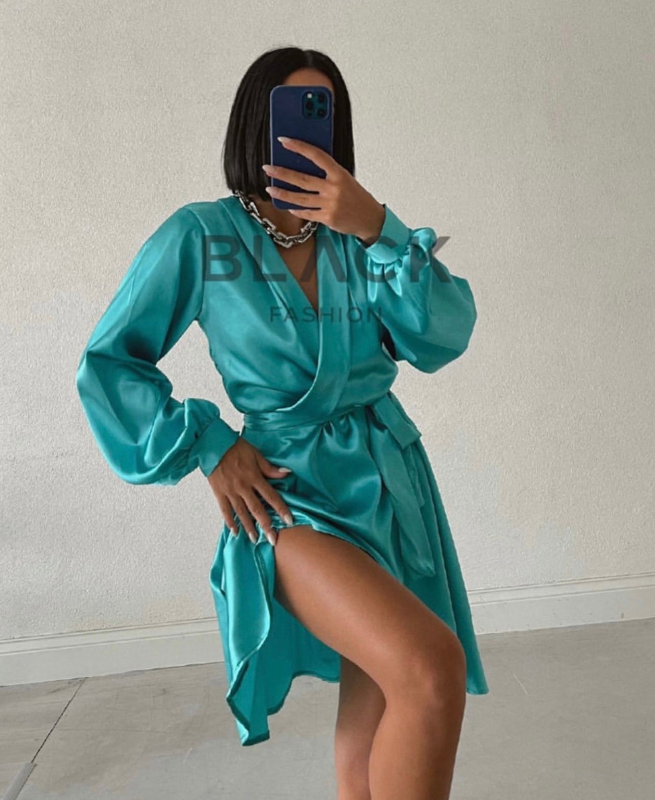 Ocean breeze satin dress