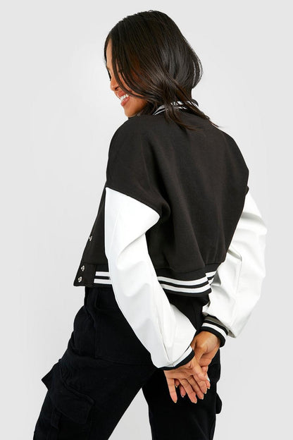 Crop varsity jacket