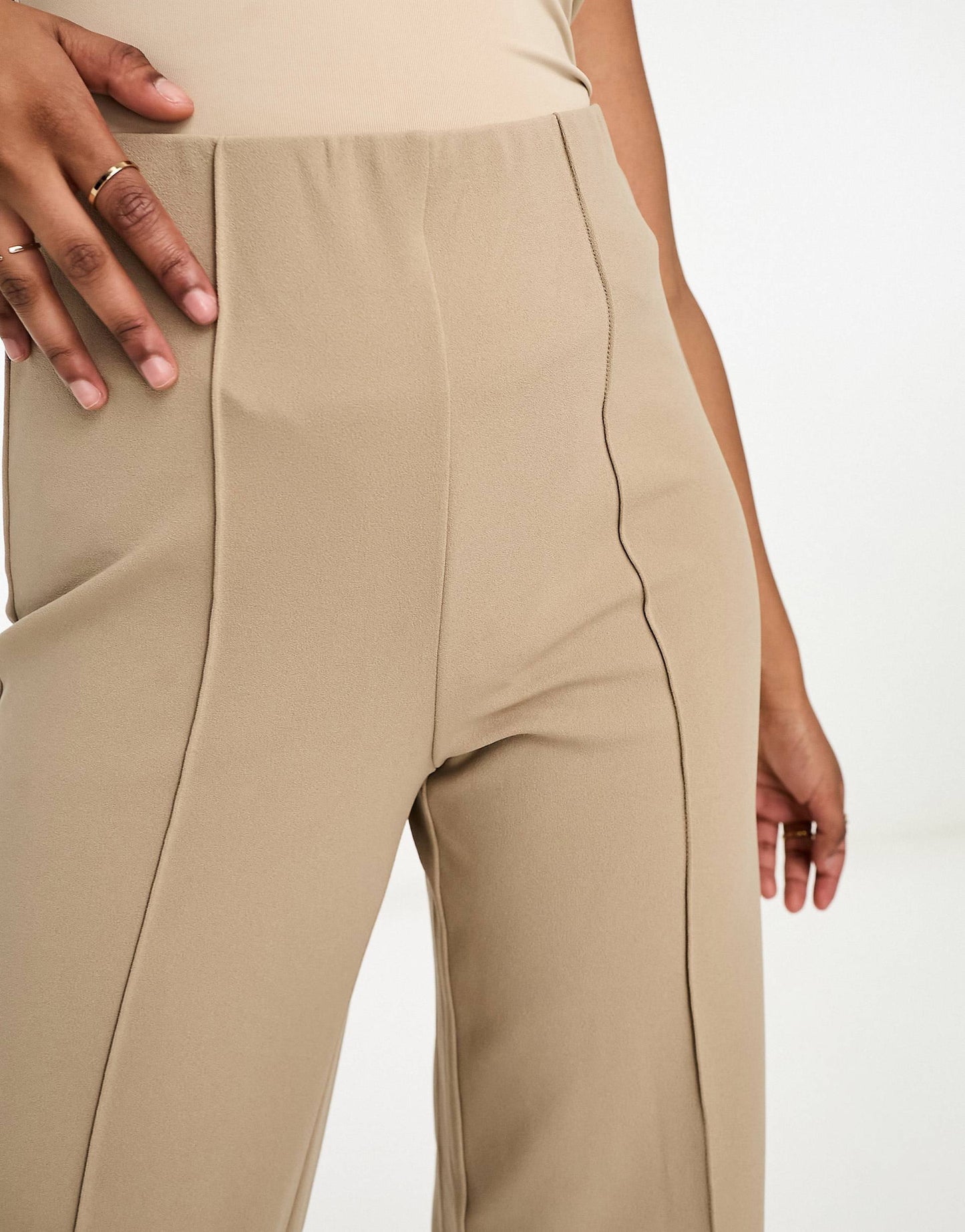 Front pleated plus size trousers