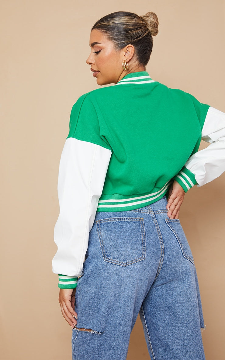 Crop varsity jacket