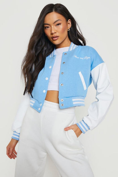 Crop varsity jacket