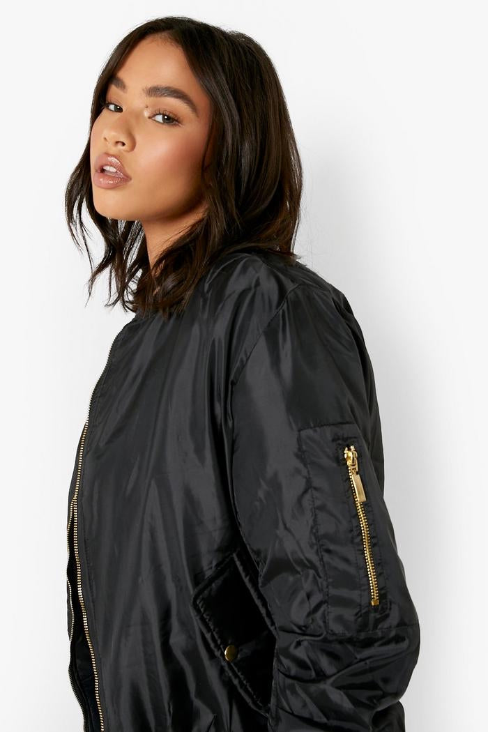 Zip detail bomber jacket