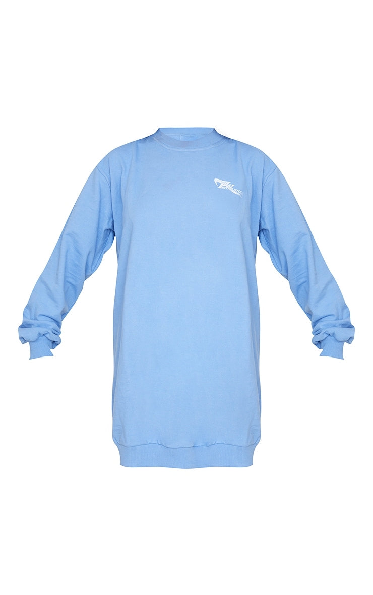 Over sized crew neck sweat jumper dress