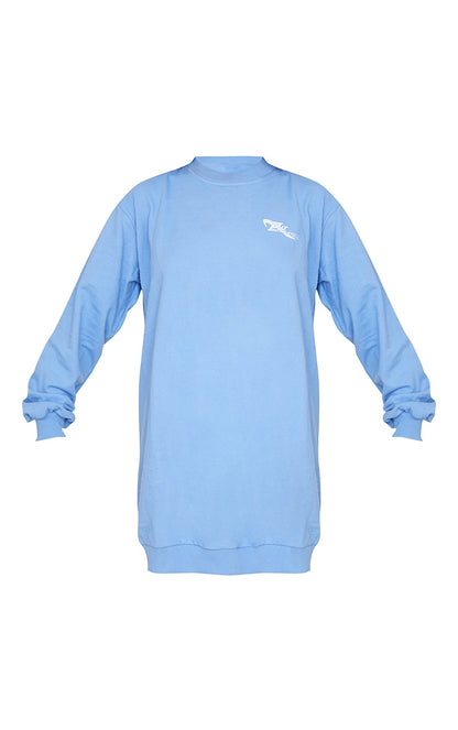 Over sized crew neck sweat jumper dress