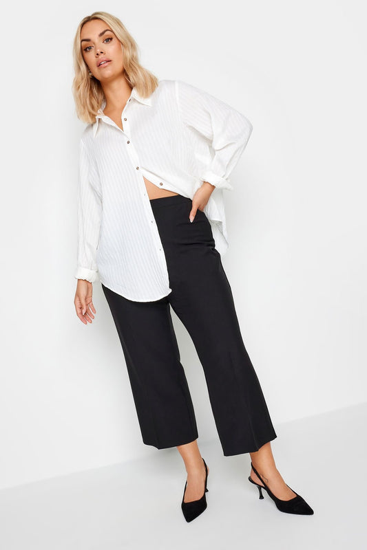 Front pleated plus size trousers