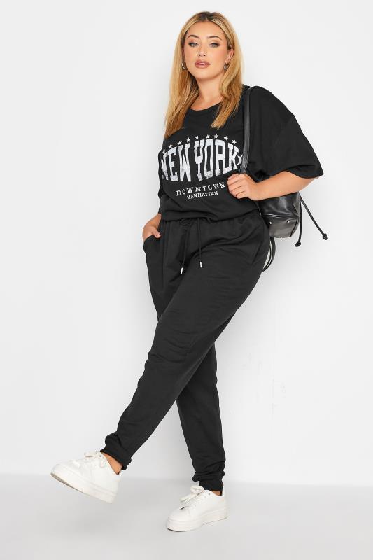 Curve Black Elasticated Stretch Joggers