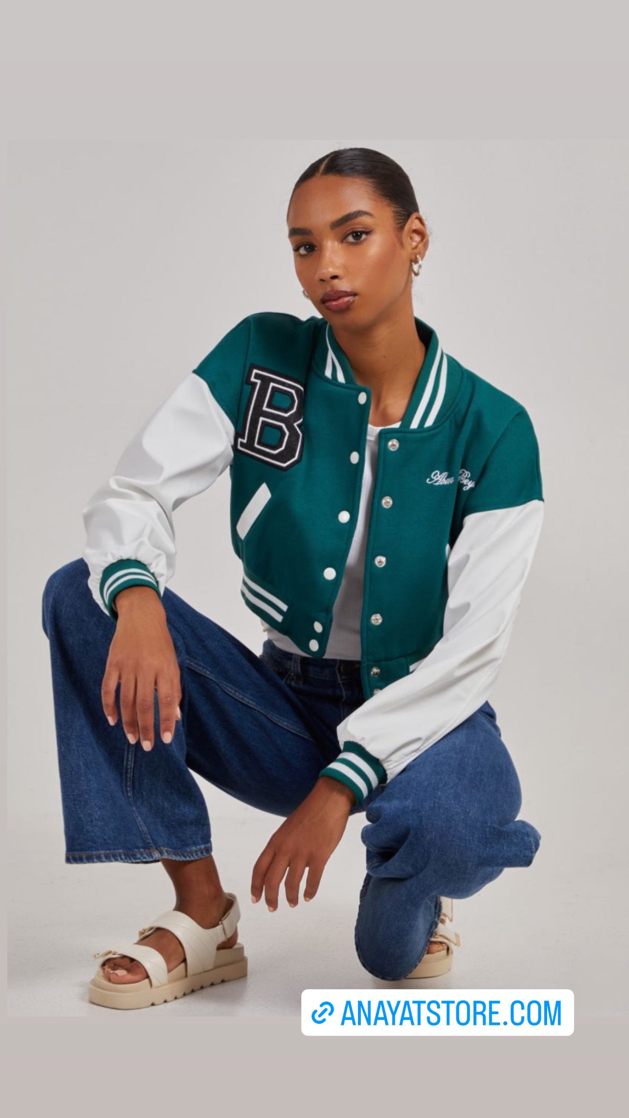 Crop varsity jacket