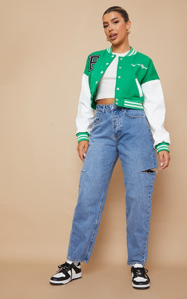 Crop varsity jacket