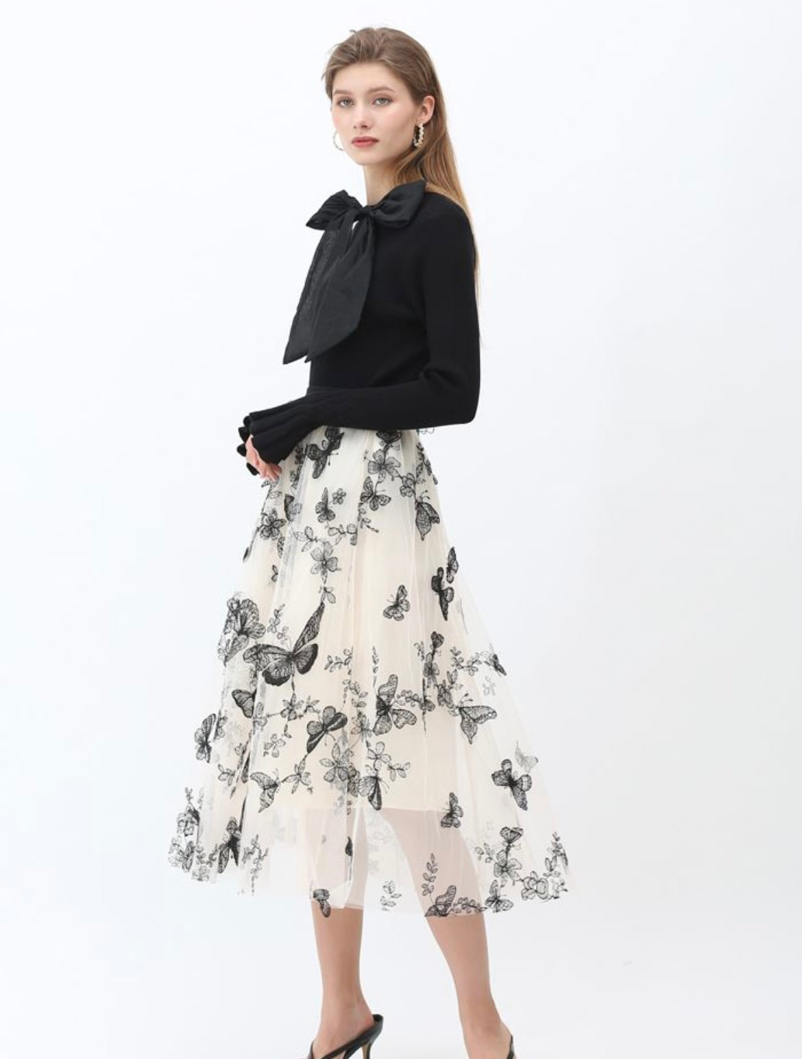 Butterfly printed skirt