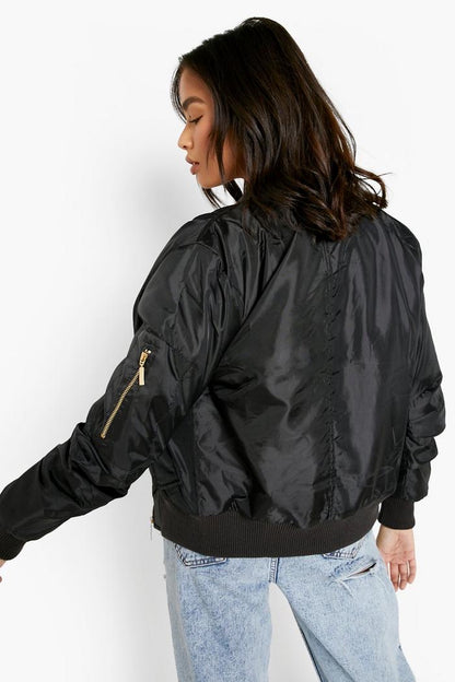 Zip detail bomber jacket