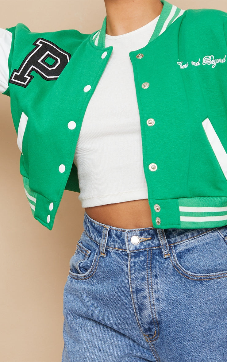 Crop varsity jacket