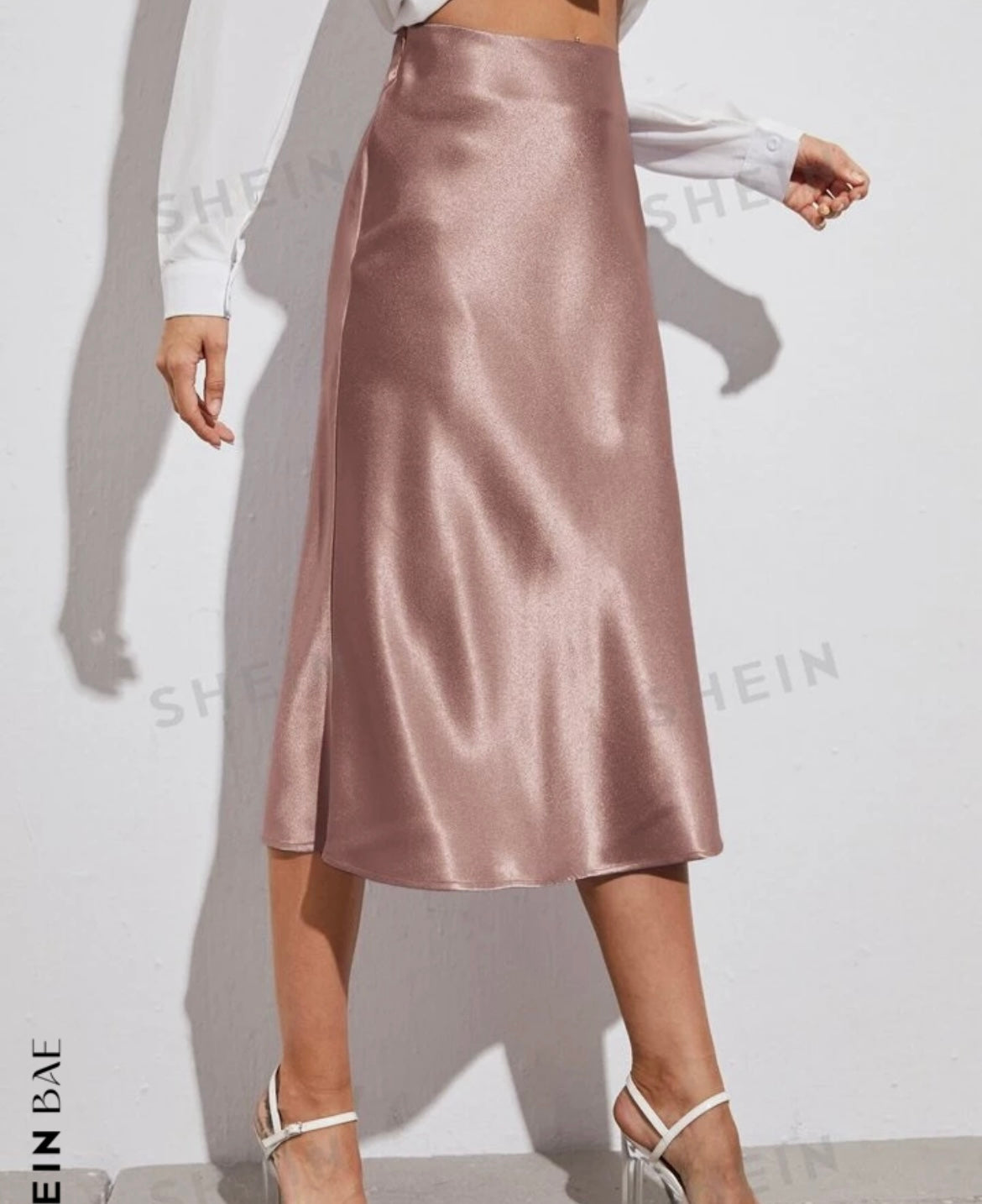 Solid satin maxi skirt