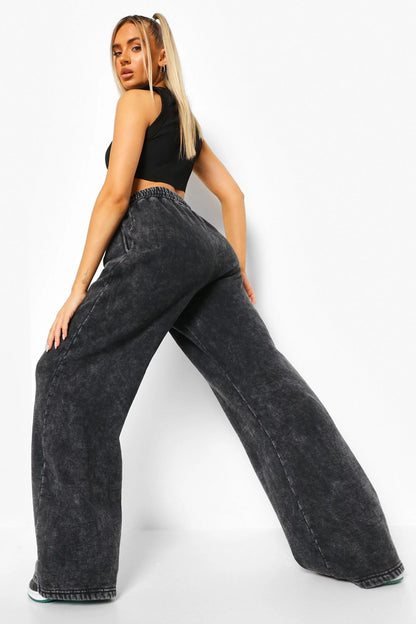 Acid Wash Extreme Wide Leg Joggers