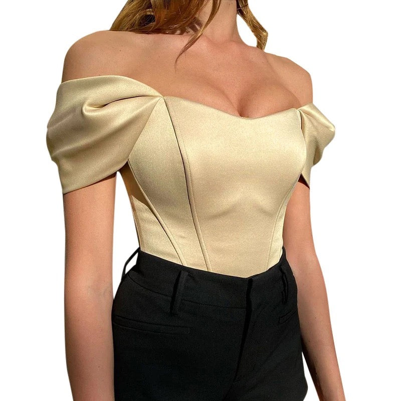 Slash neck corset