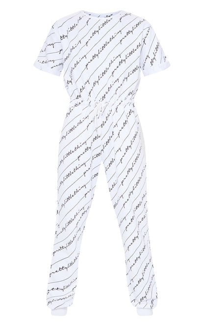 Printed White Jumpsuit