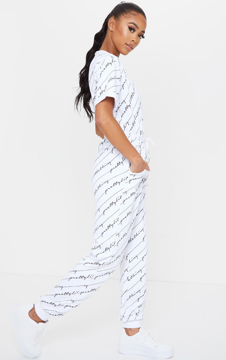 Printed White Jumpsuit