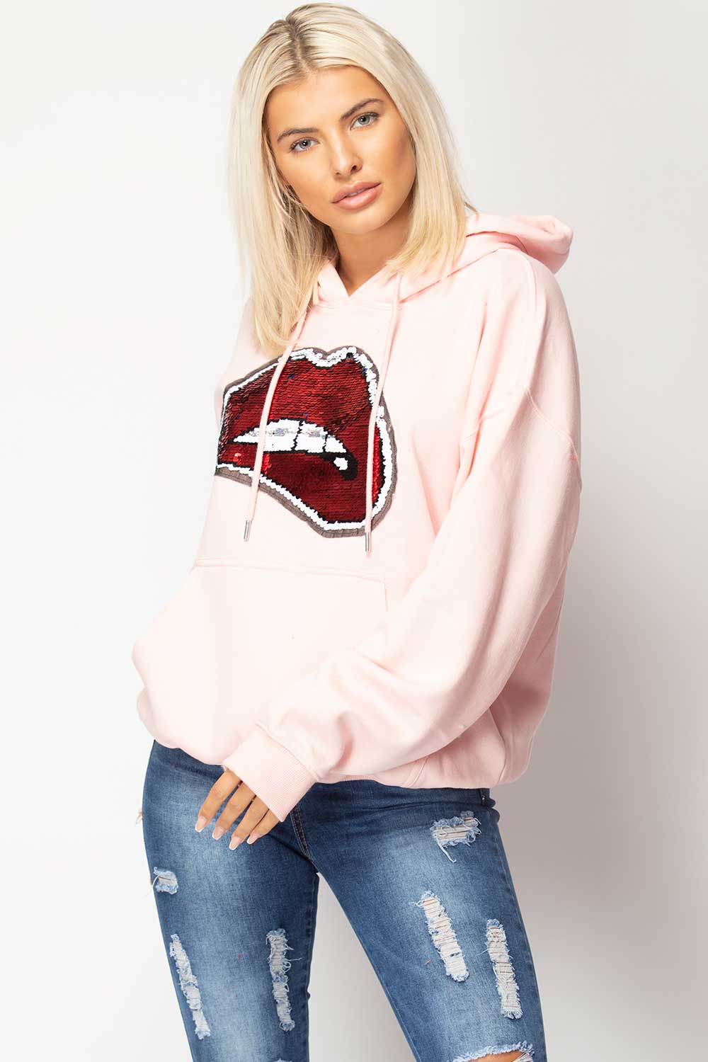 Sequin lips online hoodie