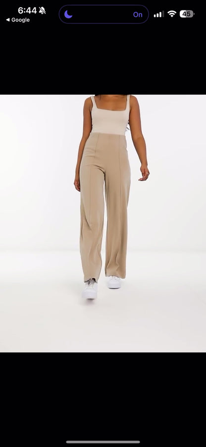 Front pleated plus size trousers